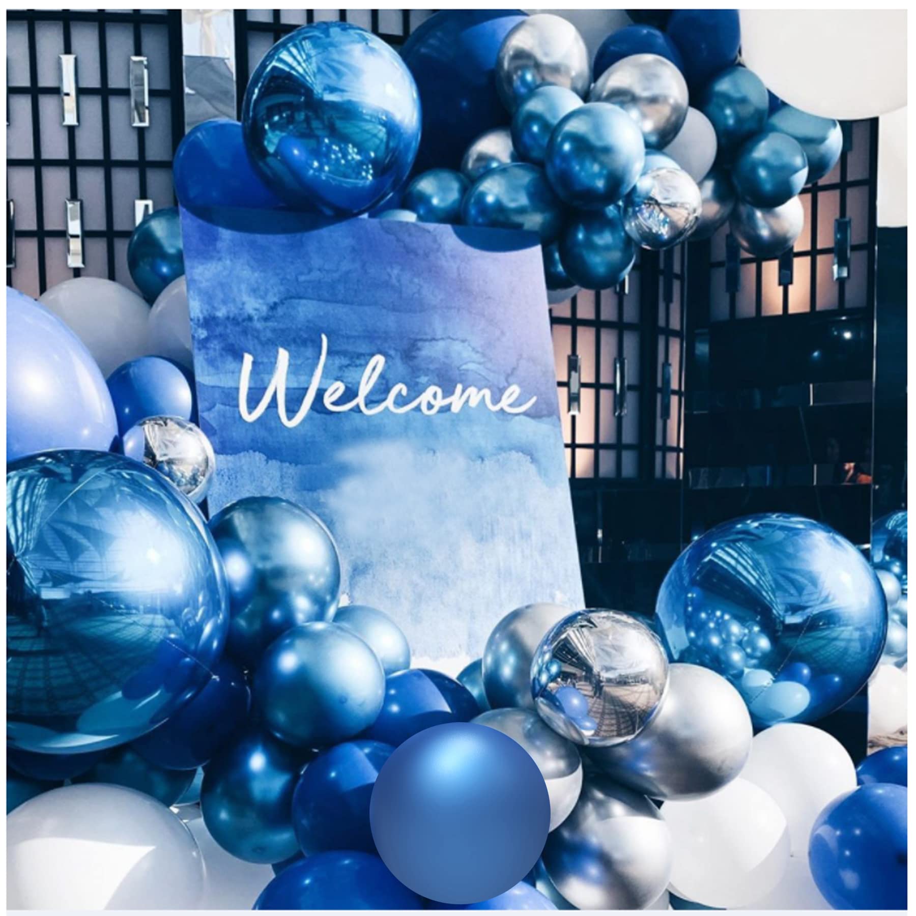 Amazon | メタリックネイビーブルー 風船 10インチ パーティー用